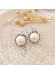 Atelier MIU Pozłacane kolczyki-wkrętki z cyrkoniami rozmiar: onesize. Szare kolczyki atelier MIU, z cyrkonią, pozłacane. Za 70.08 zł.