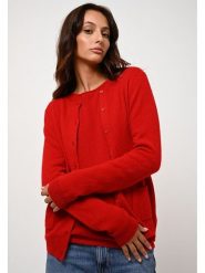 AUTHENTIC CASHMERE Kaszmirowy kardigan "Caron" w kolorze czerwonym rozmiar: XXL. Czerwone swetry AUTHENTIC CASHMERE, xxl, bez wzorów, z kaszmiru, bez ramiączek. Za 390.00 zł.