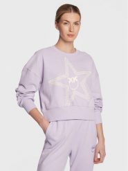 Pinko Bluza 100369 A0KM Fioletowy Relaxed Fit. Fioletowe bluzy Pinko, l, bez wzorów, z bawełny, bez kaptura. Za 749.99 zł.
