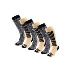 Skarpety narciarskie - Unisex - 6 par - Czarne wielokolorowe. Czarne skarpetki POEDERBAAS, bez wzorów, z wełny, narciarskie. W wyprzedaży za 329.62 zł.