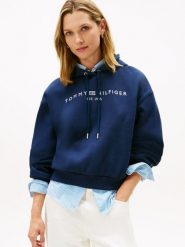 Tommy Hilfiger bluza z kapturem Kobiety niebieski, XS. Niebieskie bluzy z kapturem Tommy Hilfiger, xs, bez wzorów, z materiału, z kapturem. Za 279.95 zł.