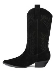 Loft37 Skórzane botki "Crush On U" w kolorze czarnym rozmiar: 38. Czarne botki loft37, bez wzorów, eleganckie, bez obcasa, bez zapięcia. Za 565.65 zł.