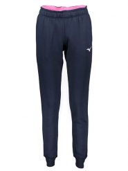 Mizuno Spodnie dresowe w kolorze granatowym rozmiar: L. Niebieskie spodnie dresowe Mizuno, bez wzorów, z dresówki. Za 92.45 zł.