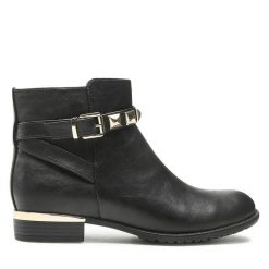 Botki Jenny Fairy. Czarne botki Jenny Fairy, bez wzorów, bez obcasa, na płaskiej podeszwie, bez zapięcia. Za 99.99 zł.