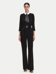 Elisabetta Franchi Kombinezon TU-047-52E2 Czarny Regular Fit. Czarne sukienki Elisabetta Franchi, bez wzorów, z syntetyku, bez kołnierzyka, bez ramiączek. Za 3,359.00 zł.
