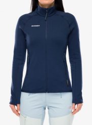Bluza rozpinana damska Mammut Aconcagua ML Jkt. Niebieskie bluzy Mammut, m, bez wzorów, z materiału, marine, bez ramiączek, bez kaptura. Za 809.99 zł.