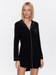 Hunkemöller Koszula nocna Shirtdress 201738 Czarny Regular Fit. Czarne koszule nocne Hunkemöller, xl, bez wzorów, z wiskozy, bez ramiączek. Za 159.99 zł.