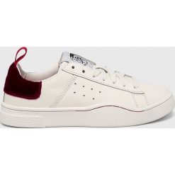 Diesel - Buty. Białe buty sportowe lifestyle Diesel, bez wzorów, z gumy, sportowe, z okrągłym noskiem, bez zapięcia. W wyprzedaży za 399.90 zł.