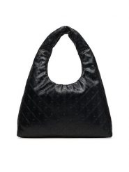 Calvin Klein Torebka Emblem Aop Puffer Lg Shoulder Ba LV04F3199G Czarny. Czarne shopper bag Calvin Klein, bez wzorów, ze skóry, bez dodatków. Za 649.99 zł.