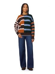 Scotch & Soda Sweter w kolorze karmelowo-czarno-błękitnym rozmiar: S. Brązowe swetry Scotch & Soda, s, bez wzorów, bez ramiączek. Za 244.95 zł.