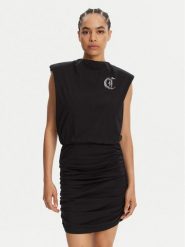 Just Cavalli Sukienka codzienna 78PAOE11 Czarny Regular Fit. Czarne sukienki Just Cavalli, na co dzień, s, bez wzorów, z bawełny, bez kołnierzyka, bez ramiączek, proste. Za 759.99 zł.