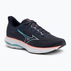 Buty do biegania damskie Mizuno Wave Ultima 16 odyssey gray/icelandic blue/ca. Szare buty do biegania Mizuno, bez wzorów, z materiału, bez zapięcia, do biegania, mizuno wave. Za 399.99 zł.