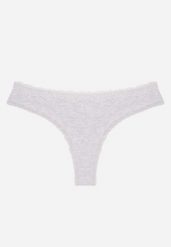 Szare Majtki Stringi z Bawełną z Koronką Aethimilia. Szare stringi Renee, bez wzorów, z bawełny. Za 6.99 zł.