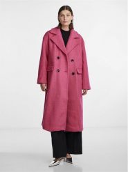 YAS Płaszcz wełniany Mila 26030712 Różowy Loose Fit. Czerwone płaszcze YAS, s, bez wzorów, z syntetyku, bez kaptura. Za 999.99 zł.