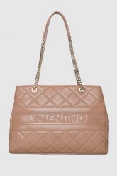 VALENTINO Beżowa pikowana shopperka Ada Shopping. Brązowe shopper bag Valentino by Mario Valentino, bez wzorów, duże, pikowane, bez dodatków. W wyprzedaży za 374.99 zł.