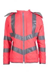 Kurtka puchowa odblaskowa HKM. Czerwone kurtki HKM, xl, bez wzorów, z materiału, bez kaptura. Za 335.00 zł.