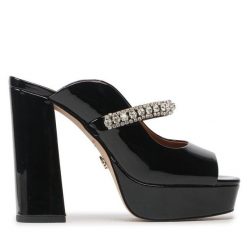Klapki Kurt Geiger. Czarne klapki Kurt Geiger, bez wzorów, z otwartym noskiem, bez obcasa, bez zapięcia. Za 789.99 zł.