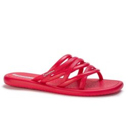 Klapki damskie Ipanema 83606 MEU SOL SLIDER FEM. Czerwone klapki Ipanema, bez wzorów, z materiału, wakacyjne, bez obcasa, bez zapięcia. Za 45.00 zł.