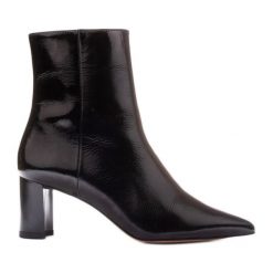 Marco Shoes Botki Rosie czarne. Czarne botki bez wzorów, ze skóry, eleganckie, bez obcasa, bez zapięcia. Za 539.00 zł.