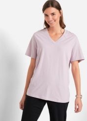 Długi T-shirt (5 szt.). Czerwone t-shirty bonprix, bez wzorów, casualowe, bez kołnierzyka, bez ramiączek. Za 147.99 zł.