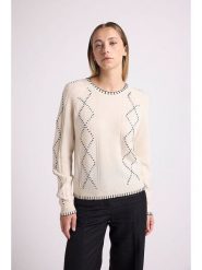 Maison Héritage Cashmere Kaszmirowy sweter w kolorze beżowym rozmiar: M. Brązowe swetry Maison Héritage Cashmere, m, z aplikacjami, z kaszmiru, bez ramiączek. Za 591.60 zł.