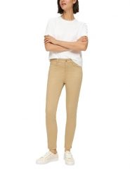 S.Oliver Spodnie - Skinny fit - w kolorze beżowym rozmiar: 42. Brązowe spodnie materiałowe S.Oliver, bez wzorów, z materiału. Za 130.99 zł.