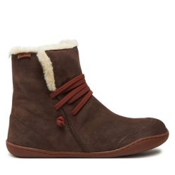 Botki Camper. Brązowe botki Camper, bez wzorów, bez obcasa, na płaskiej podeszwie, bez zapięcia. Za 839.99 zł.