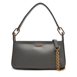 Torebka DKNY. Szare torebki klasyczne DKNY, bez wzorów, klasyczne, bez dodatków. Za 499.99 zł.