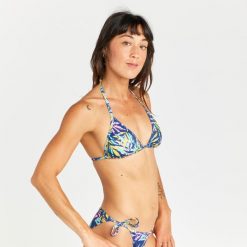 Góra kostiumu kąpielowego surfingowego damska Olaian Mae Cuty. Bikini OLAIAN, bez wzorów, z elastanu, sportowe. W wyprzedaży za 19.99 zł.
