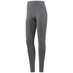 Spodnie sportowe damskie Reebok EL Leggings. Szare spodnie dresowe Reebok, bez wzorów, długie. Za 152.00 zł.