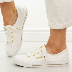 Białe trampki damskie Lee Cooper 4050. Białe trampki Lee Cooper, bez wzorów, z gumy, klasyczne, bez zapięcia. Za 149.00 zł.