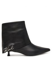 KARL LAGERFELD Botki KL30141 Czarny. Czarne botki KARL LAGERFELD, bez wzorów, ze skóry, bez obcasa, na szpilce, bez zapięcia. Za 1,144.00 zł.