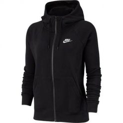 Bluza sportowa damska Nike Wmns Essential FZ Fleece. Czarne bluzy z kapturem Nike, bez wzorów, z kapturem. Za 371.00 zł.