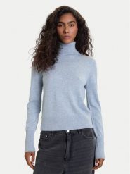 Guess Jeans Golf W4BR15 Z3HO2 Błękitny Regular Fit. Niebieskie swetry Guess Jeans, xxl, z aplikacjami, z jeansu, bez ramiączek. Za 279.99 zł.
