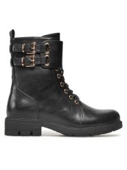 DeeZee Botki WS2167-06 Czarny. Czarne botki DeeZee, bez wzorów, ze skóry, bez obcasa, na płaskiej podeszwie, bez zapięcia. Za 159.99 zł.