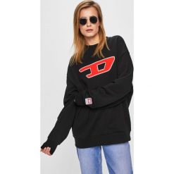 Diesel - Bluza. Czarne bluzy Diesel, m, z aplikacjami, z bawełny, bez kaptura. Za 649.90 zł.