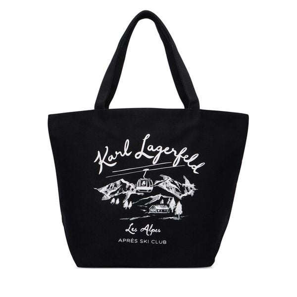 Torebka KARL LAGERFELD. Czarne shopper bag KARL LAGERFELD, bez wzorów, bez dodatków. Za 389.99 zł.