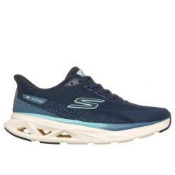 Buty sportowe damskie Skechers Glide Step Vortex. Niebieskie buty treningowe Skechers, bez wzorów, z materiału, bez zapięcia. Za 372.00 zł.