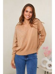Soft Cashmere Sweter w kolorze karmelowym rozmiar: 34/36. Brązowe swetry Soft Cashmere, bez wzorów, klasyczne, bez ramiączek. Za 105.88 zł.