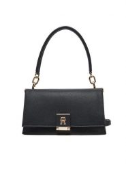 Tommy Hilfiger Torebka Th Her Med Crossover AW0AW17216 Czarny. Czarne torebki klasyczne Tommy Hilfiger, bez wzorów, ze skóry, bez dodatków. Za 419.99 zł.