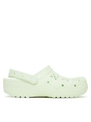 Crocs Klapki Classic Floral Cut-Out Clog 210927 Zielony. Zielone klapki Crocs, bez wzorów, z tworzywa sztucznego, bez obcasa, bez zapięcia. Za 179.99 zł.