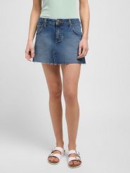DAMSKA SPÓDNICA LEE MINI SKIRT FACETS OF BLUE 112349008. Niebieskie spódnice Lee, bez wzorów, mini. Za 139.99 zł.