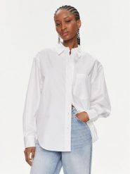 Calvin Klein Koszula K20K206749 Biały Relaxed Fit. Białe koszule Calvin Klein, bez wzorów, z bawełny, bez kołnierzyka, bez ramiączek. Za 499.99 zł.
