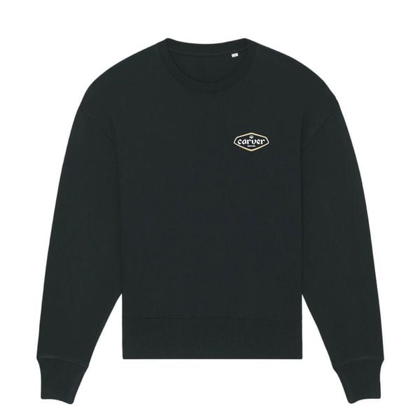 Bluza - Crewneck lat 90. - Czarny - M - Carver. Czarne bluzy CARVER, m, bez wzorów, z bawełny, eleganckie, bez ramiączek, bez kaptura. Za 275.00 zł.