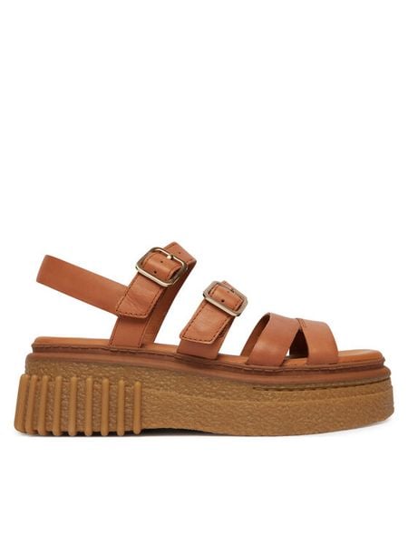 Clarks Sandały Evamar Strap 26185889 Brązowy. Brązowe sandały Clarks, bez wzorów, ze skóry, bez obcasa, na płaskiej podeszwie, bez zapięcia. Za 467.99 zł.