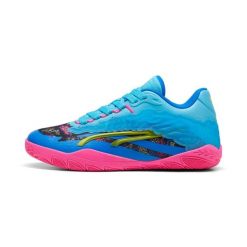 Buty halowe damskie Puma. Niebieskie buty treningowe Puma, bez wzorów, z materiału, bez zapięcia, do koszykówki. Za 590.00 zł.