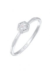 Elli Damski Solitaire Geo Octagon z kryształem cyrkonii w srebrze próby 925 Sterling Silver Pierścionki 1 ct. Szare pierścionki Elli, z cyrkonią, srebrne. Za 208.99 zł.