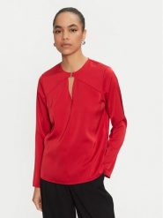 Calvin Klein Bluzka K20K207650 Czerwony Regular Fit. Czerwone bluzki Calvin Klein, bez wzorów, z syntetyku, bez kołnierzyka, bez ramiączek. Za 249.99 zł.