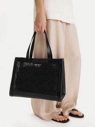 Nine West Torebka CEO-Wall Street Glow-KY319 Czarny. Czarne torebki klasyczne Nine West, bez wzorów, z materiału, street, bez dodatków. Za 289.99 zł.