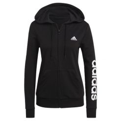 Damska bluza zapinana na zamek z kapturem adidas Essentials Logo. Białe bluzy z kapturem adidas, s, bez wzorów, z polaru, na fitness i siłownię. Za 213.00 zł.